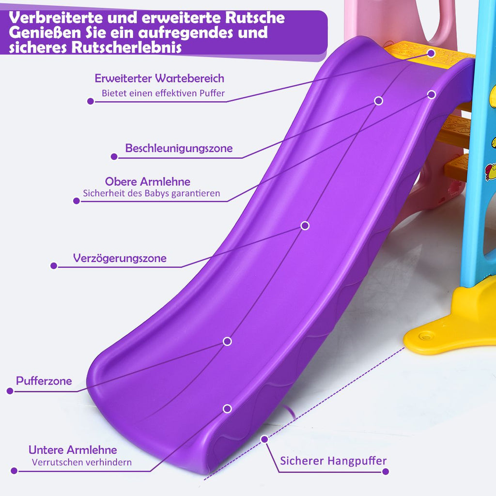 6 in 1 Kinderrutsche Spielplatz Kletterturm Basketballkorb Kinderspielzeug
