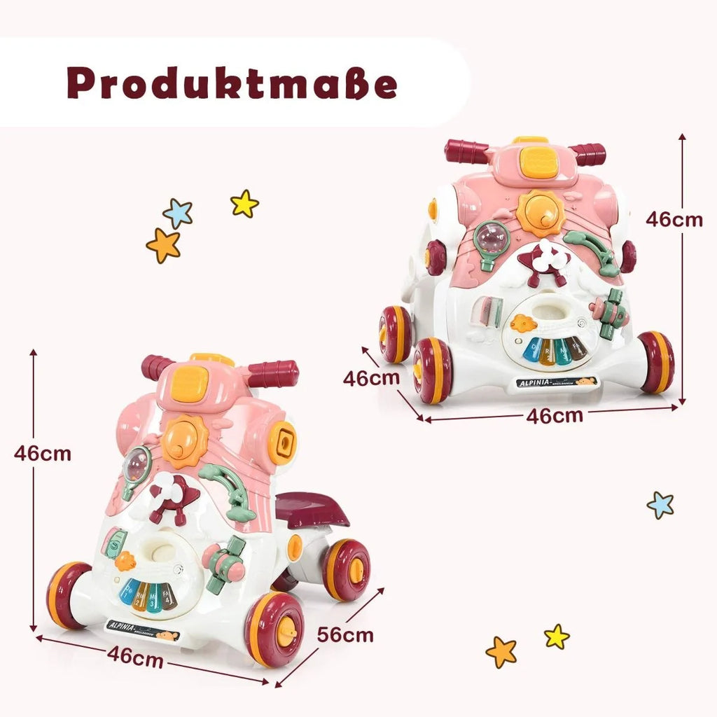 3-In-1 Sitz-Stehlaufhilfen Für Babys Lauflernwagen Baby Walker 46 X 46 X 46 Cm Rosa