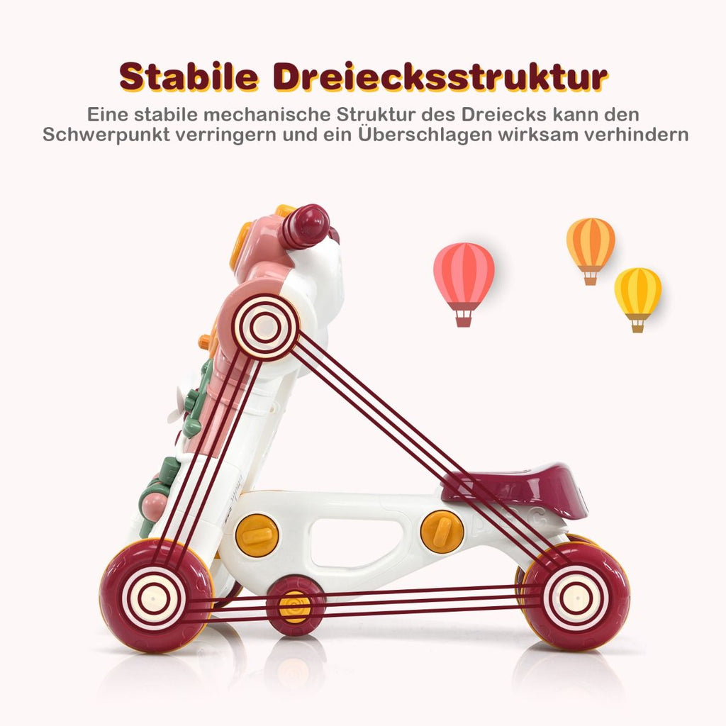 3-In-1 Sitz-Stehlaufhilfen Für Babys Lauflernwagen Baby Walker 46 X 46 X 46 Cm Rosa