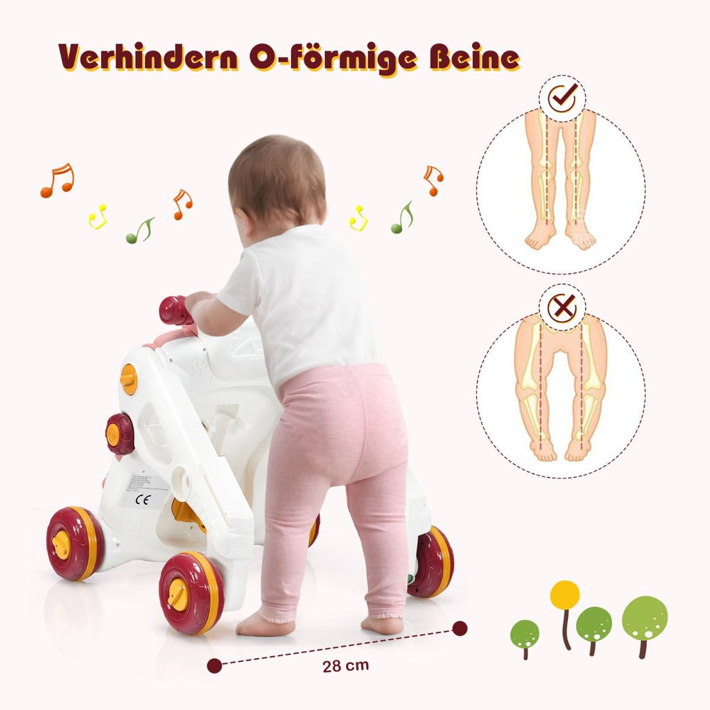 3-In-1 Sitz-Stehlaufhilfen Für Babys Lauflernwagen Baby Walker 46 X 46 X 46 Cm Rosa