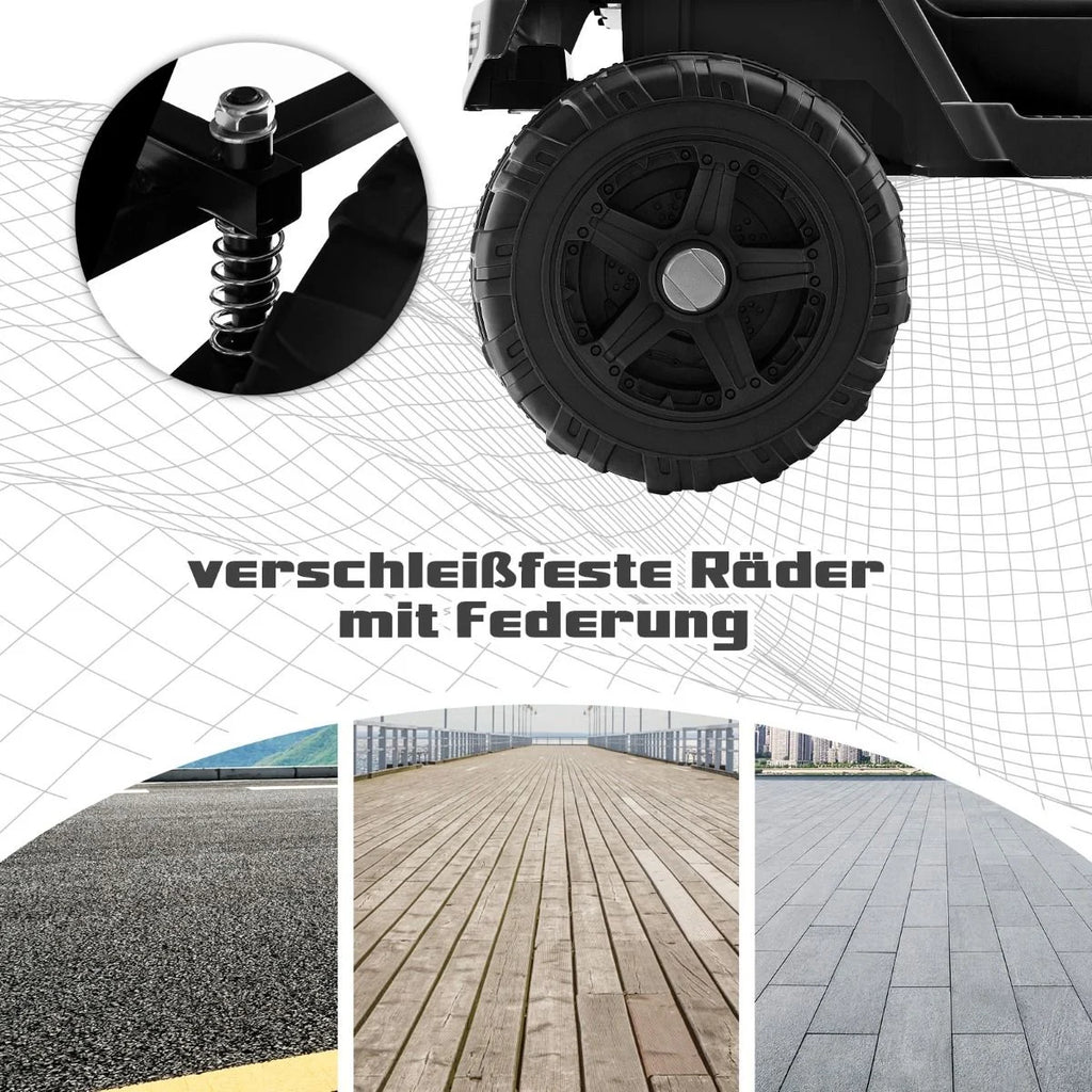 12V Batteriebetriebenes Kinderfahrzeug Elektrisches Kinderfahrzeug Mit Fernbedienung Schwarz