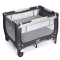 2 in 1 Reisebett & Laufstall Klappbar Kinderbett 125 X 65 X 76 Cm Grau